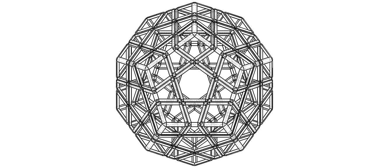 Wireframe Shape Geometric Megaminx Cube 3D print model_15