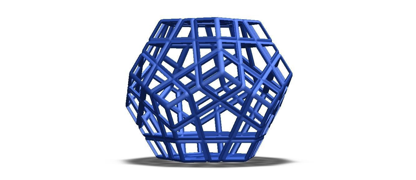 Wireframe Shape Geometric Megaminx Cube 3D print model_37