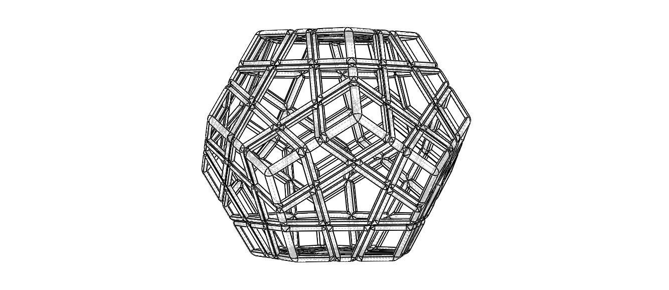 Wireframe Shape Geometric Megaminx Cube 3D print model_35