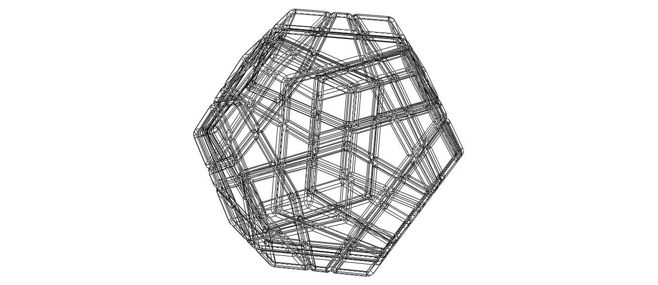 Wireframe Shape Geometric Megaminx Cube 3D print model_8