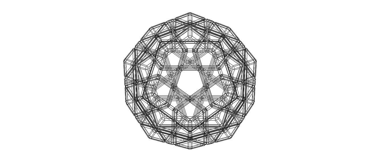 Wireframe Shape Geometric Megaminx Cube 3D print model_32