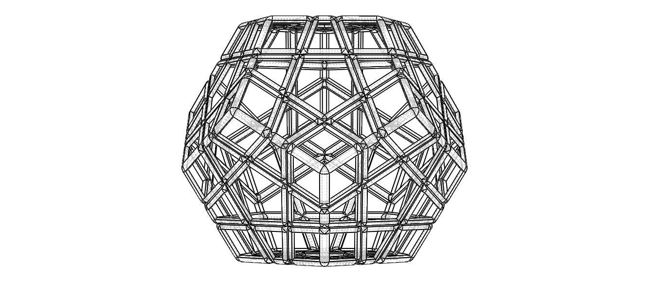 Wireframe Shape Geometric Megaminx Cube 3D print model_23