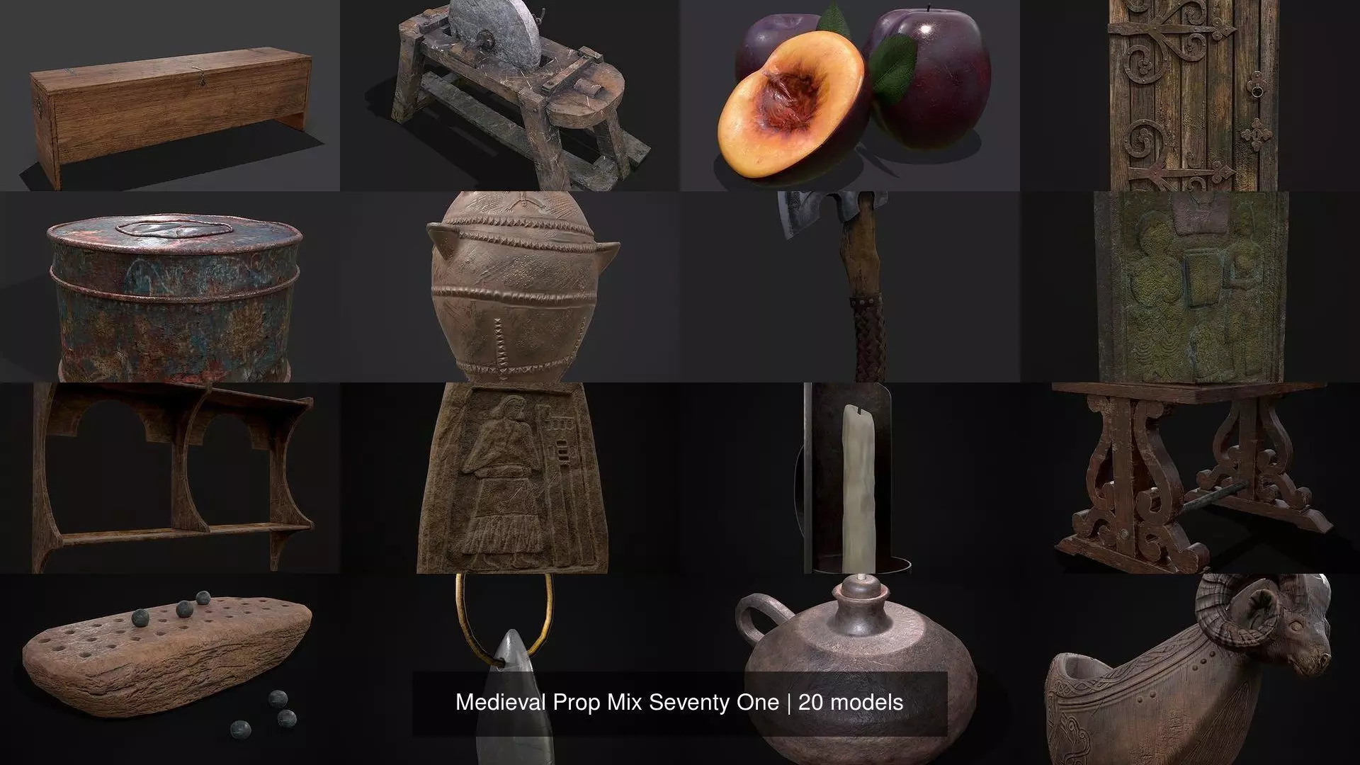 Medieval Prop Mix Seventy One 3D Model Collection_0
