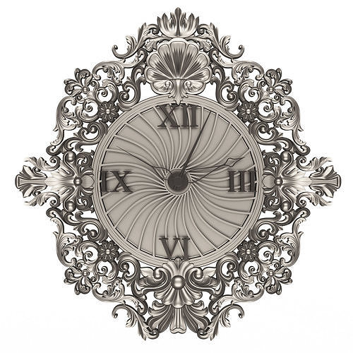 Classic Wall Clock 010 Chrome Low-poly 3D model