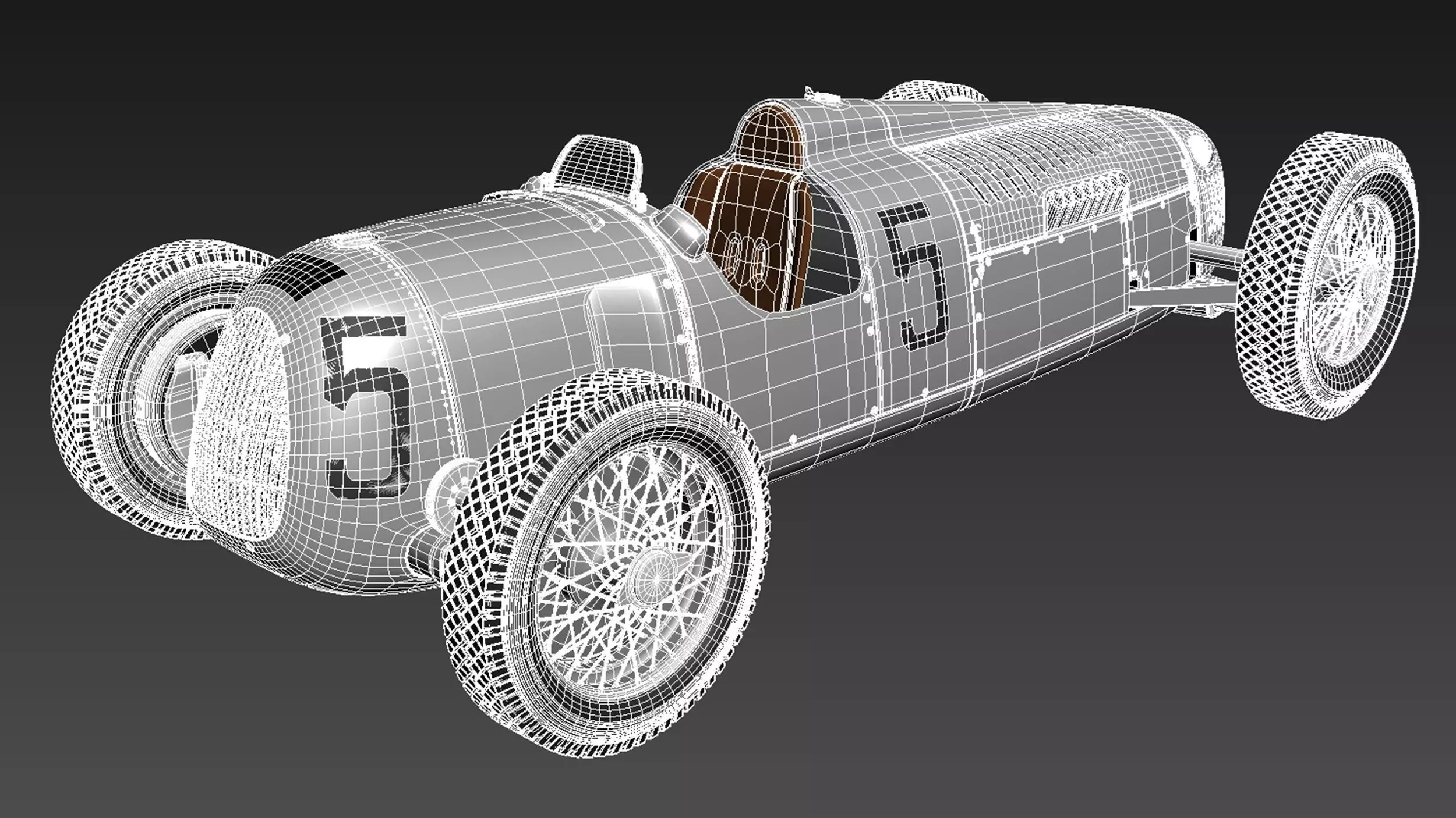 Auto Union Type C 1936 3D model_18