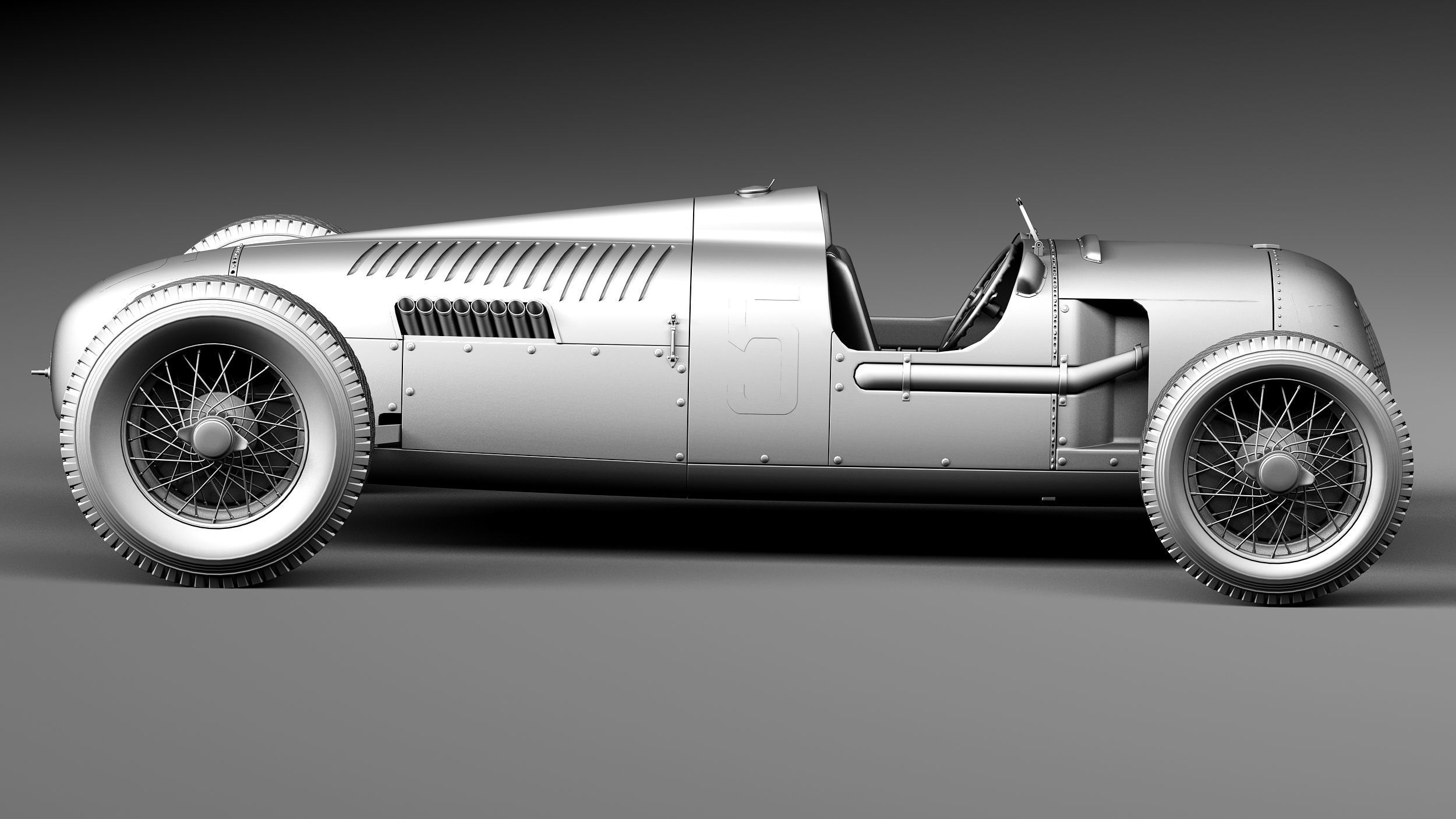 Auto Union Type C 1936 3D model_15