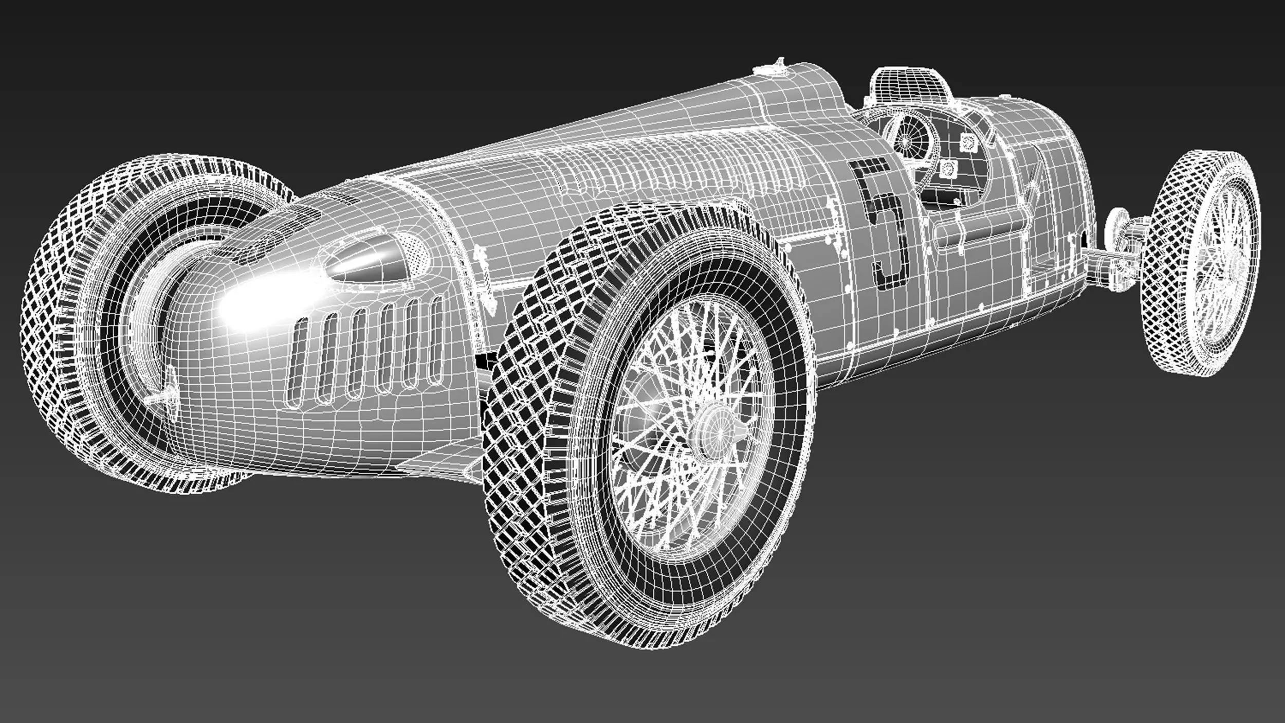 Auto Union Type C 1936 3D model_21