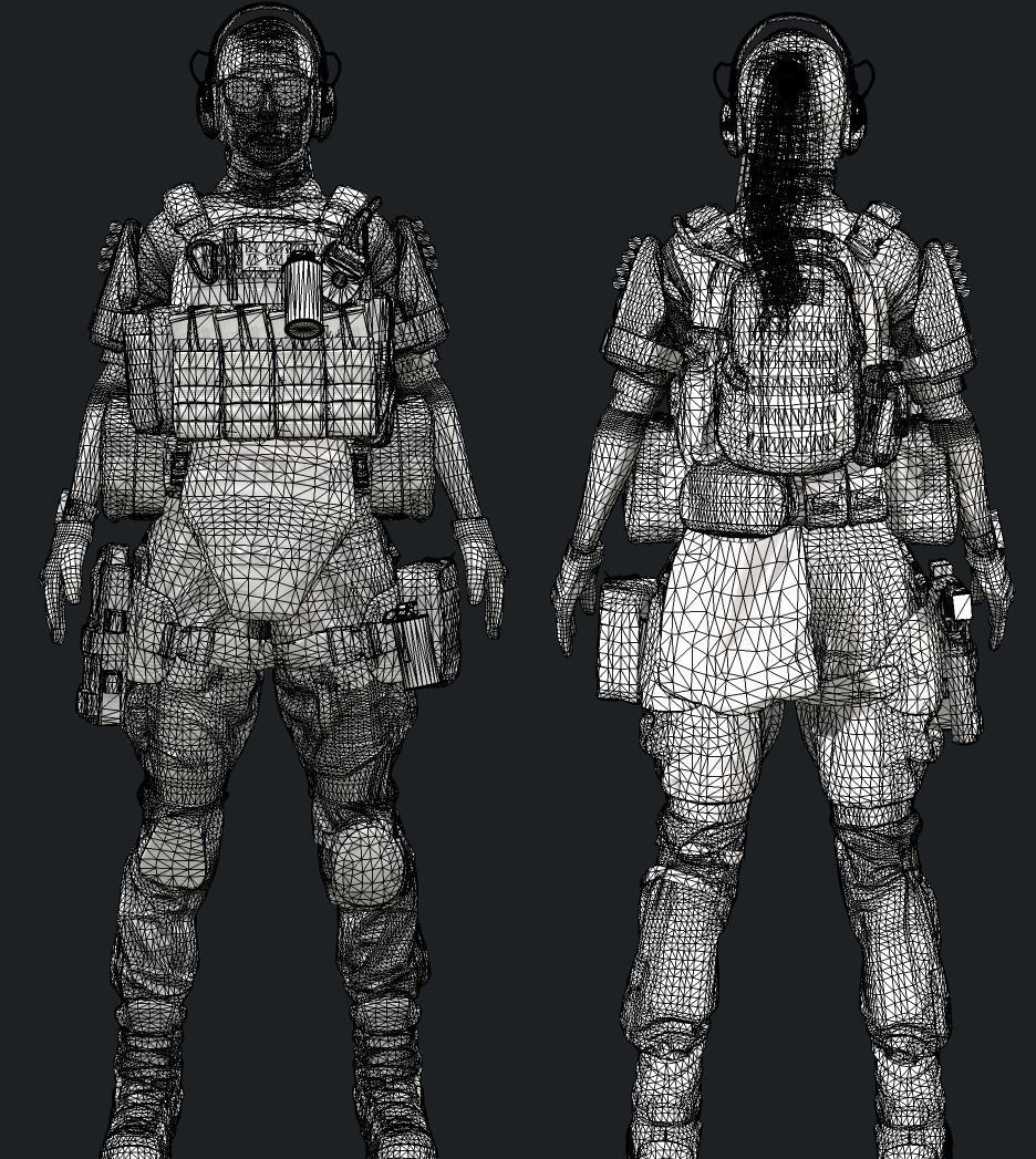 MODULAR SOLDIER Low-poly 3D model_11