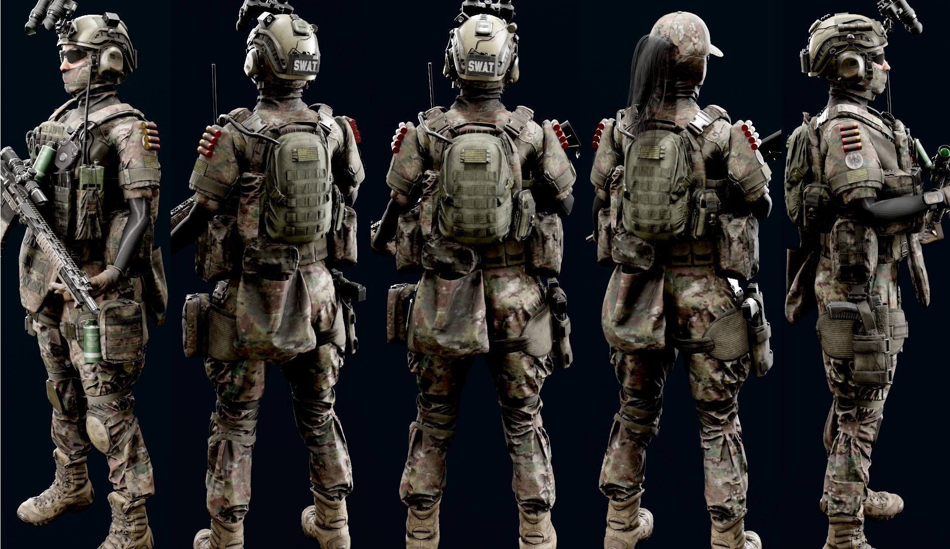 MODULAR SOLDIER Low-poly 3D model_3