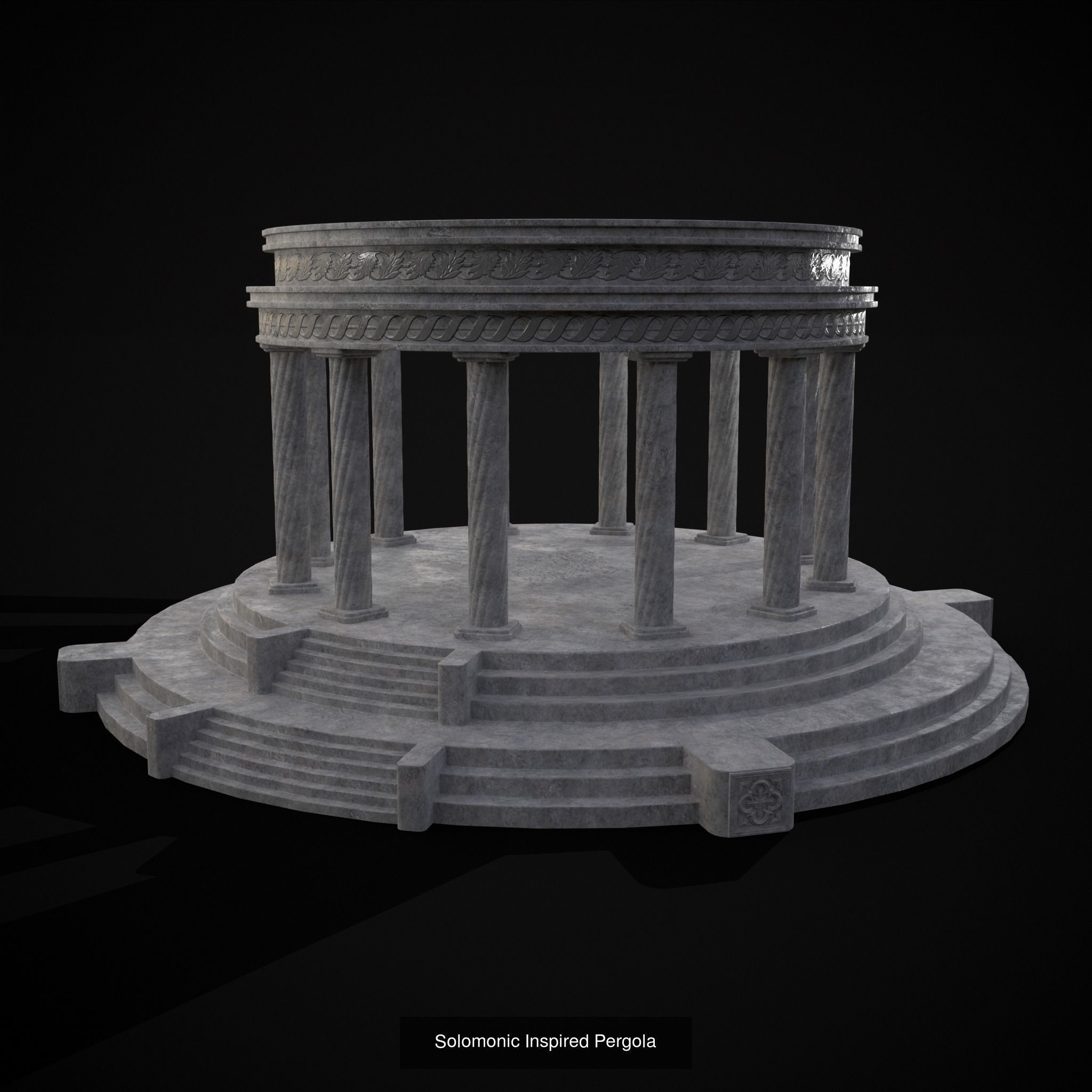 Exterior Stone Structures Mix 3D Model Collection_26