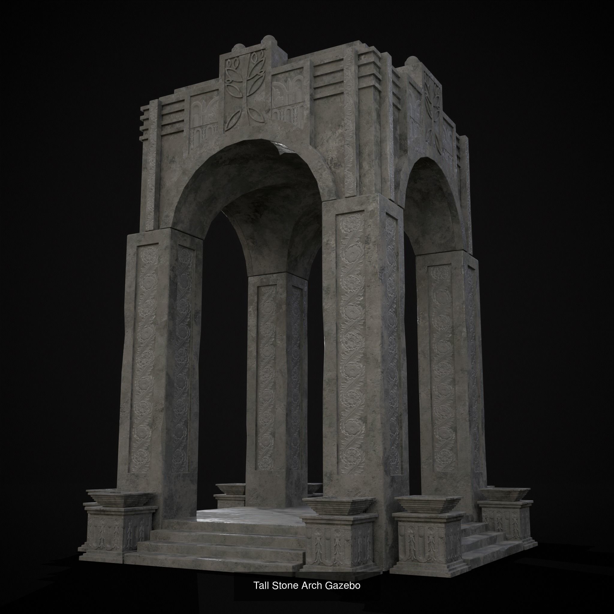 Exterior Stone Structures Mix 3D Model Collection_35