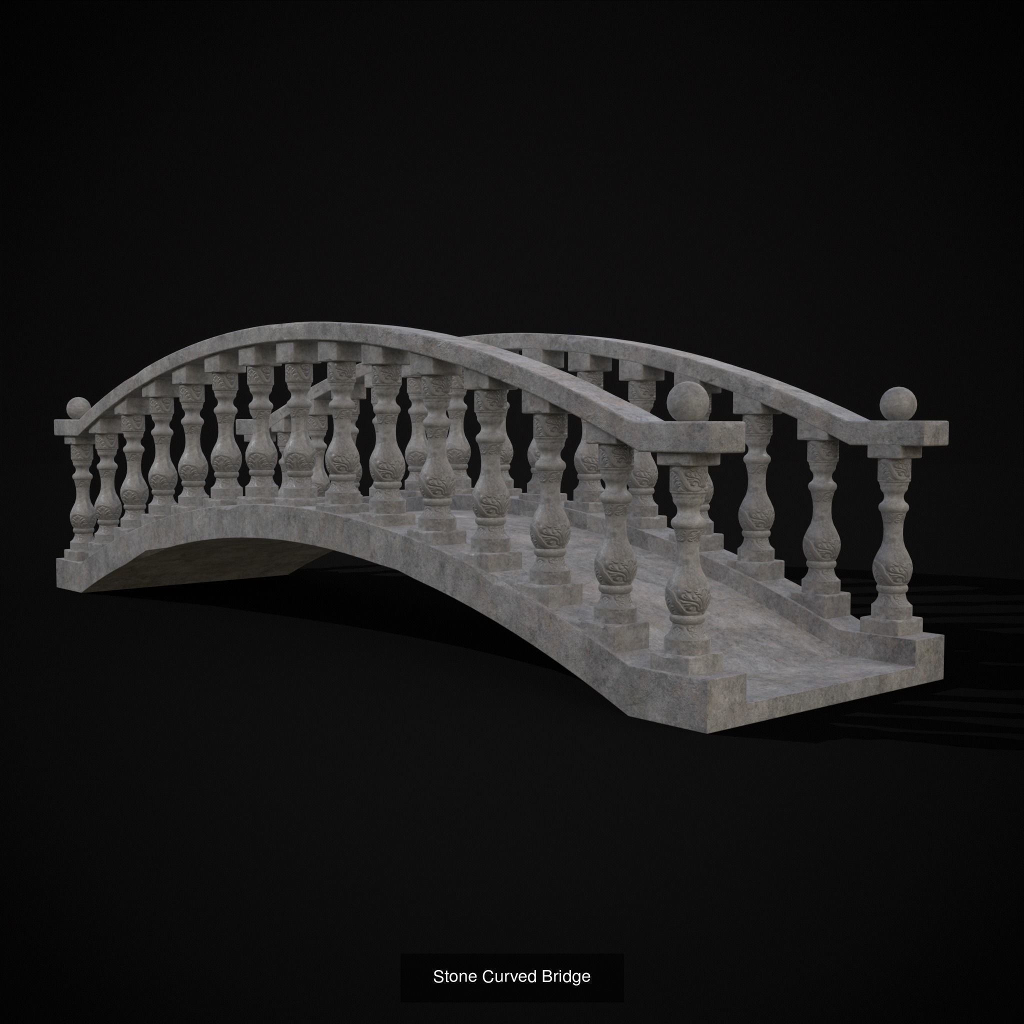 Exterior Stone Structures Mix 3D Model Collection_33