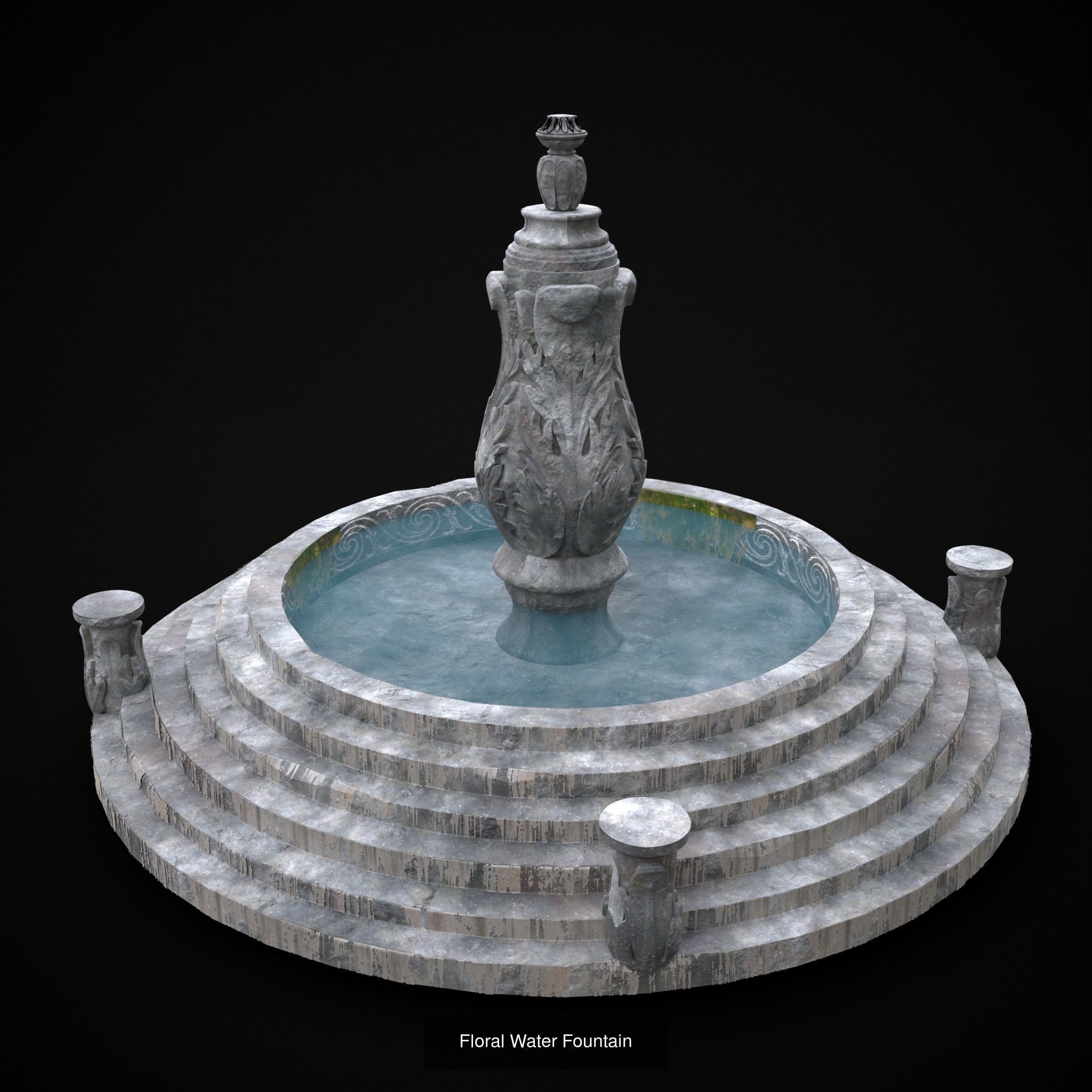 Exterior Stone Structures Mix 3D Model Collection_38