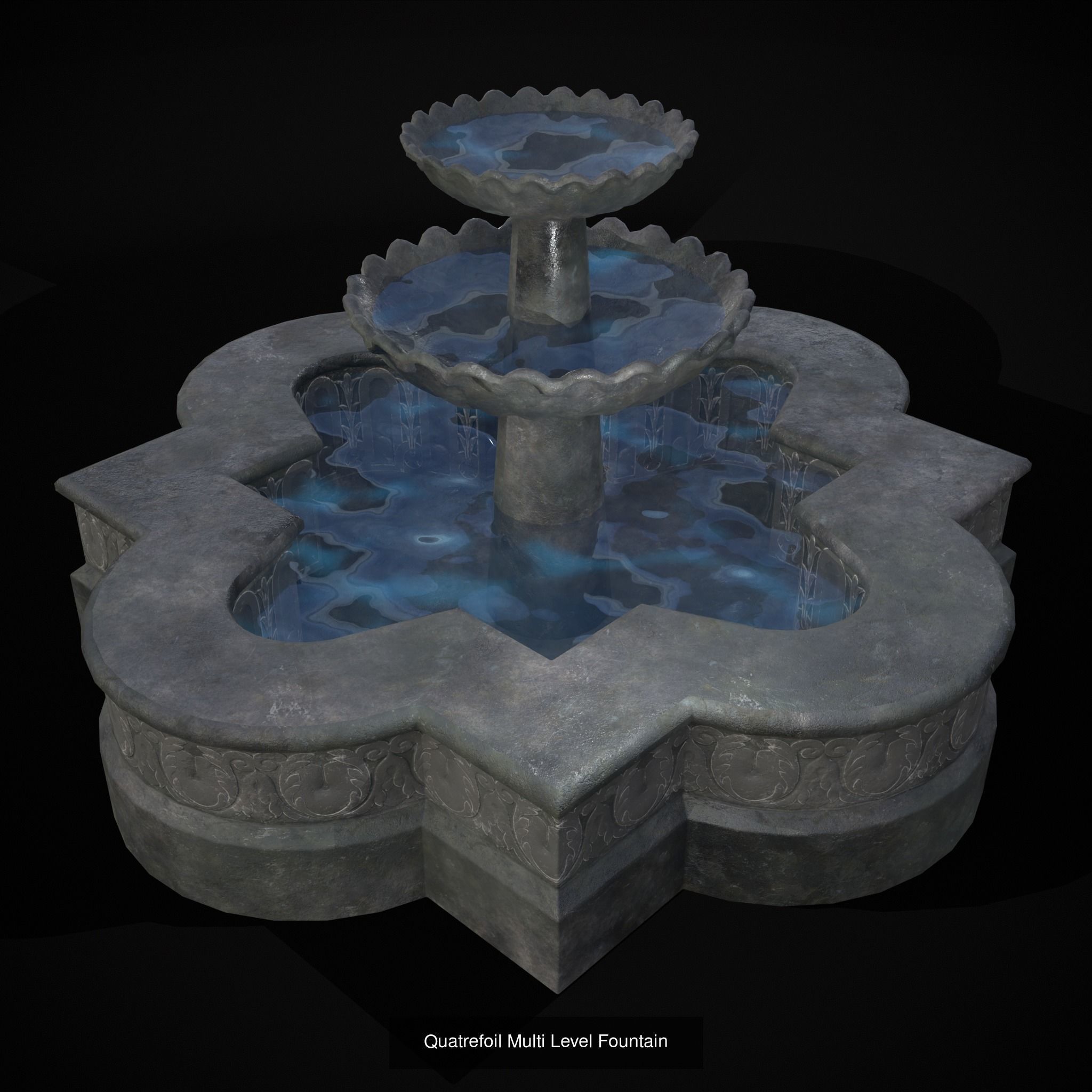 Exterior Stone Structures Mix 3D Model Collection_31