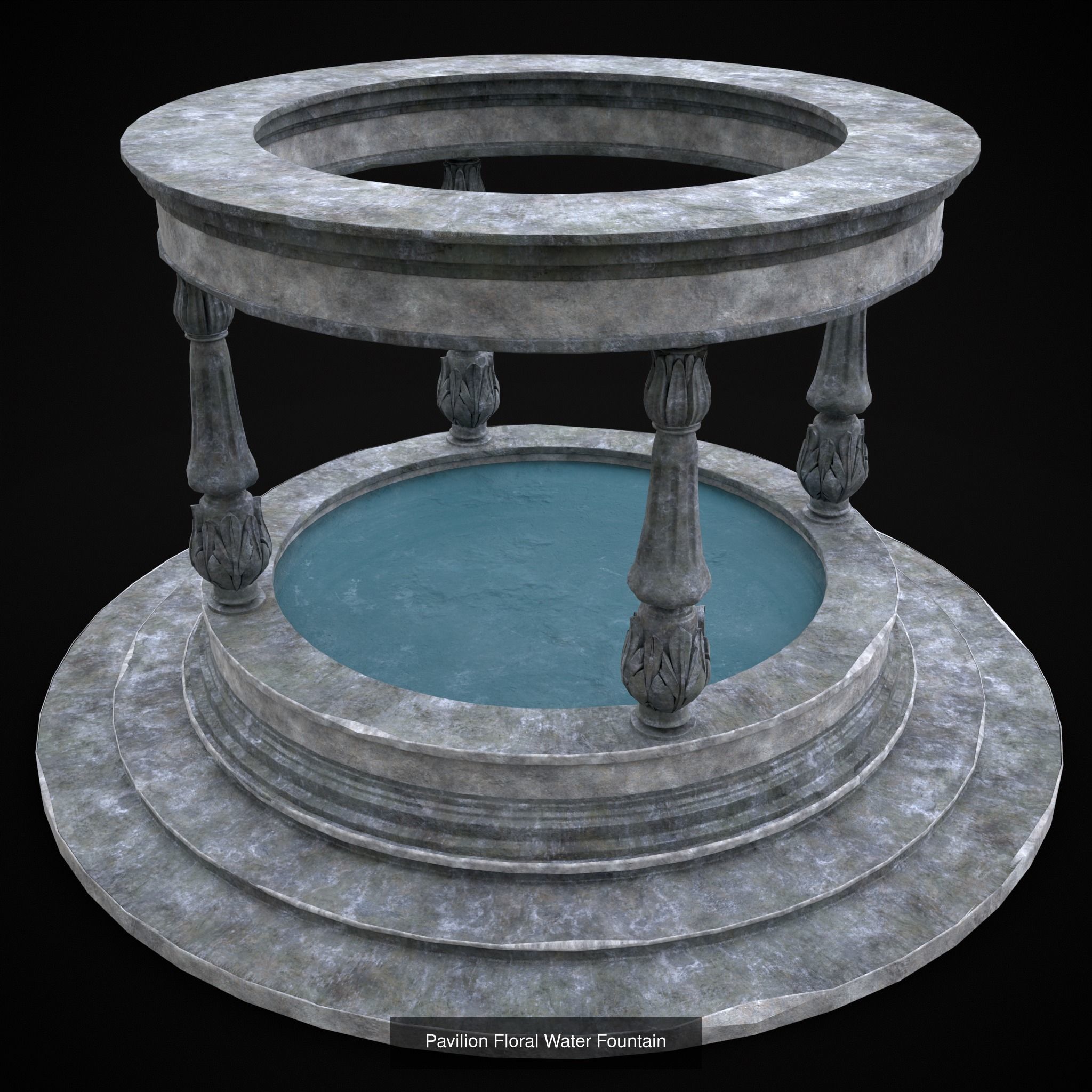 Exterior Stone Structures Mix 3D Model Collection_37