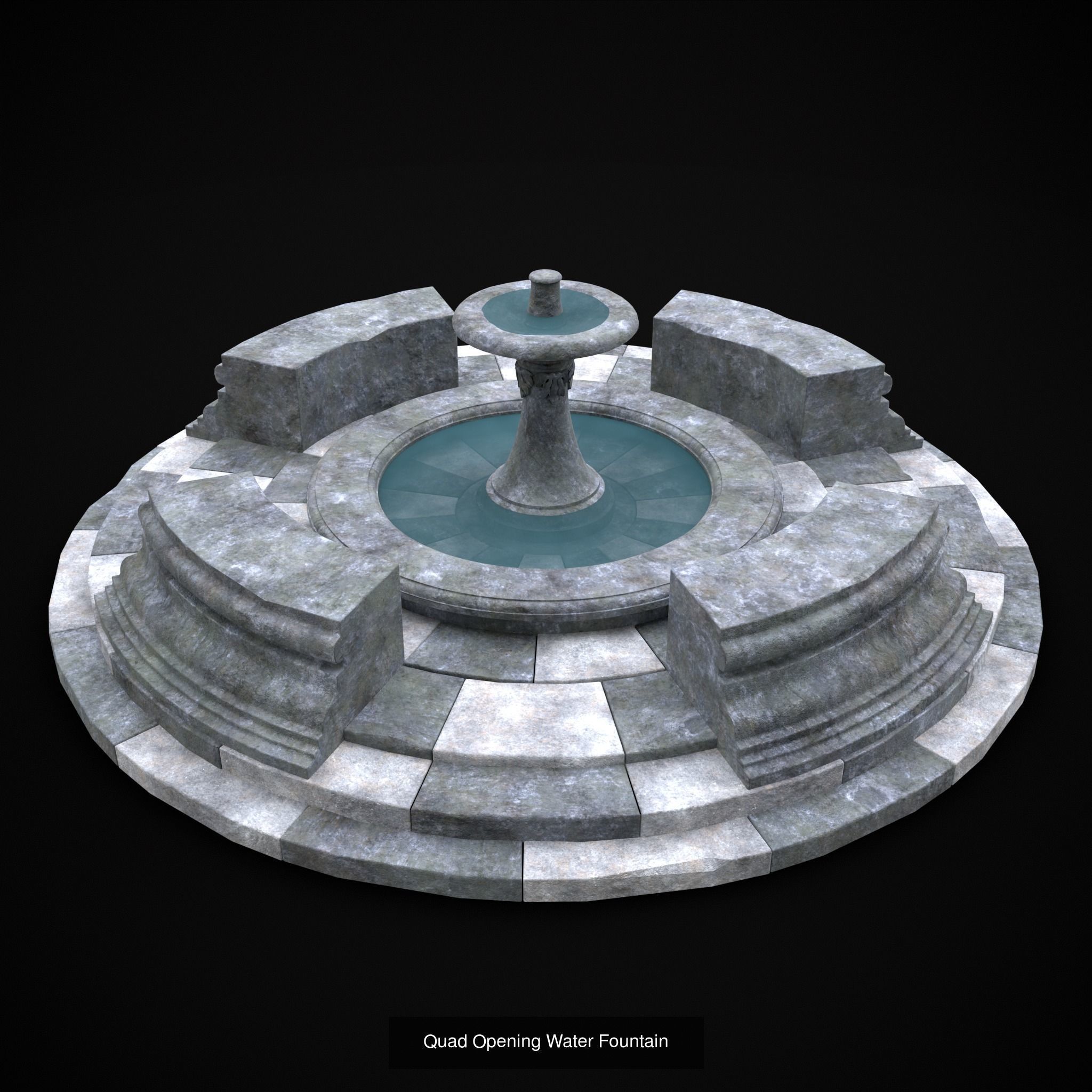 Exterior Stone Structures Mix 3D Model Collection_36
