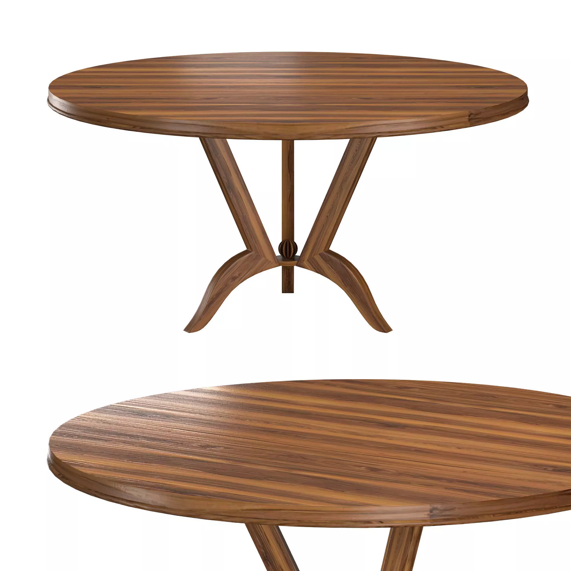 Round dining table Art Deco 3D model_0