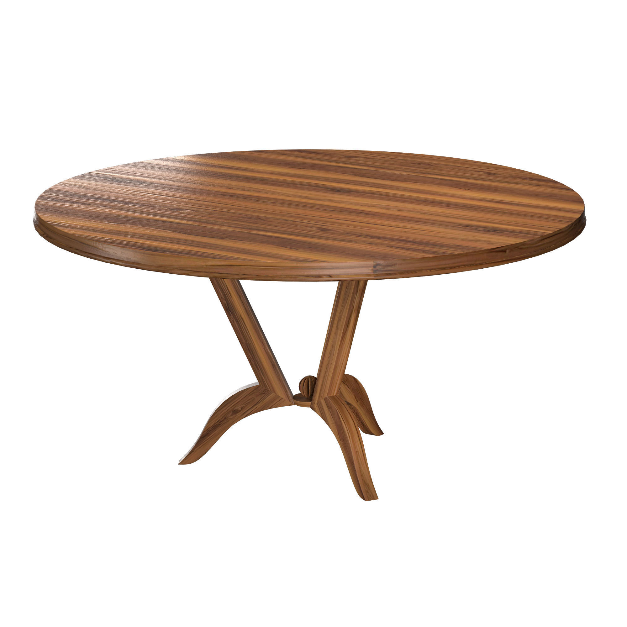 Round dining table Art Deco 3D model_3