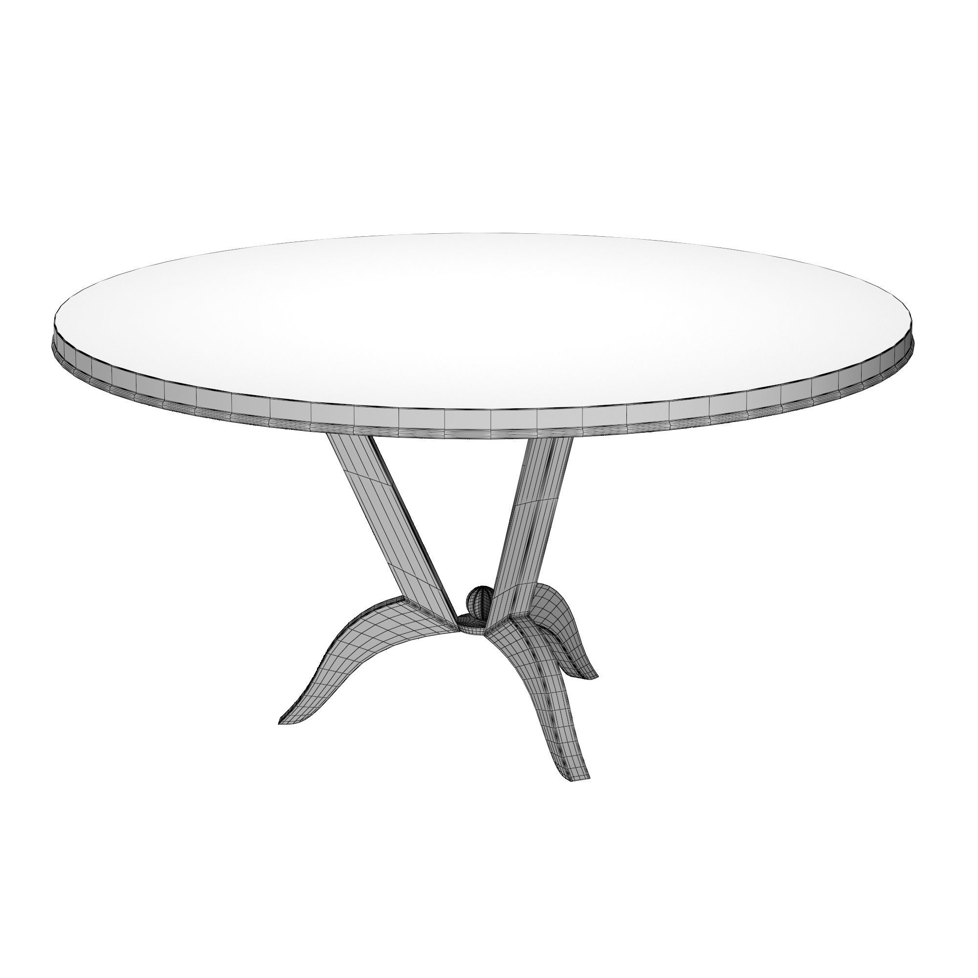 Round dining table Art Deco 3D model_4