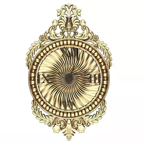 Classic Wall Clock 011 Gold Low-poly 3D model