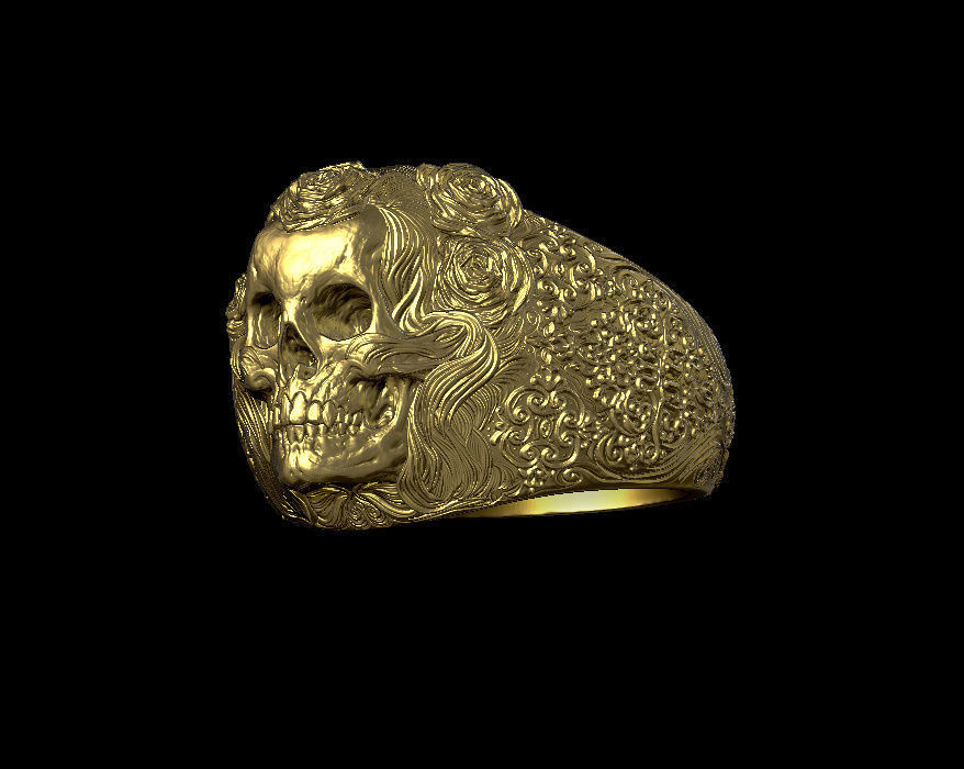 skull ring  3D print model_3