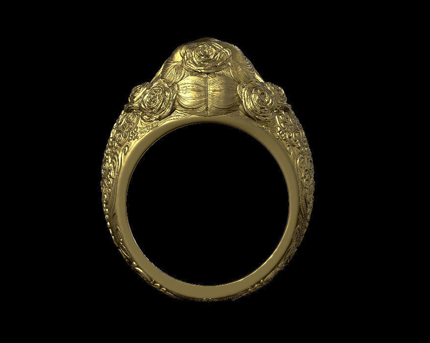 skull ring  3D print model_6