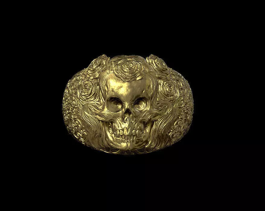 skull ring  3D print model_0