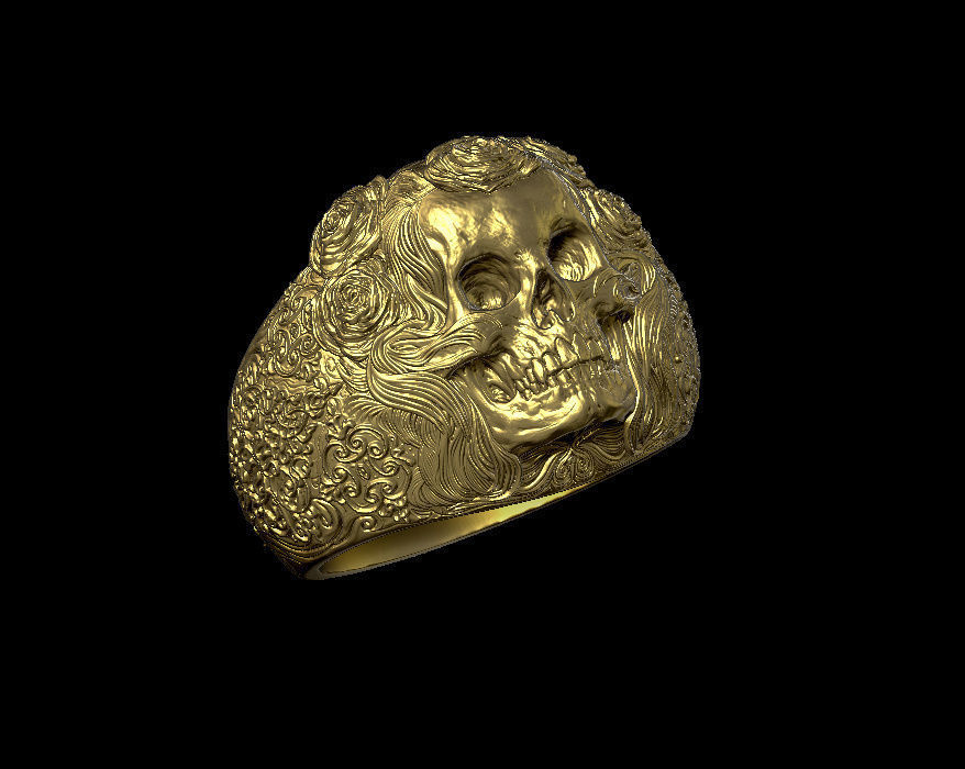 skull ring  3D print model_2