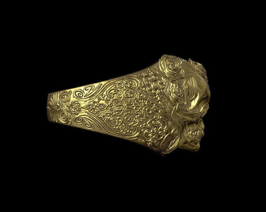 skull ring  3D print model_4