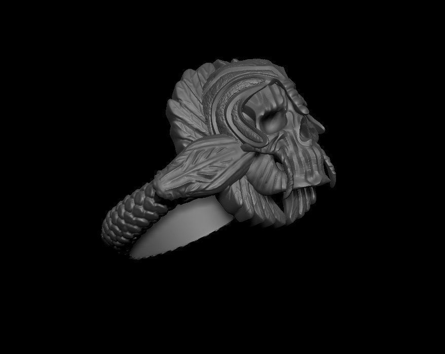 skull and snake ring 3D print model_8