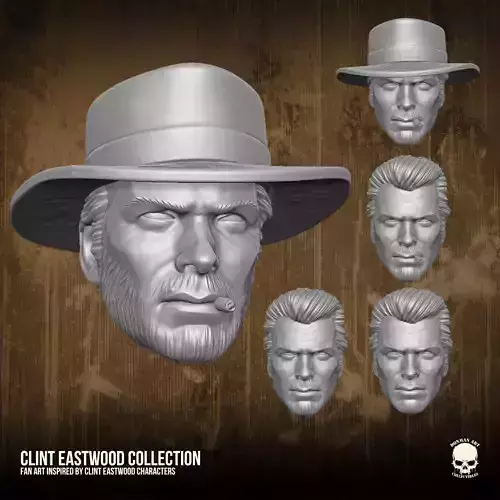 Clint Eastwood Fan art 3D printable Files For Action Figures