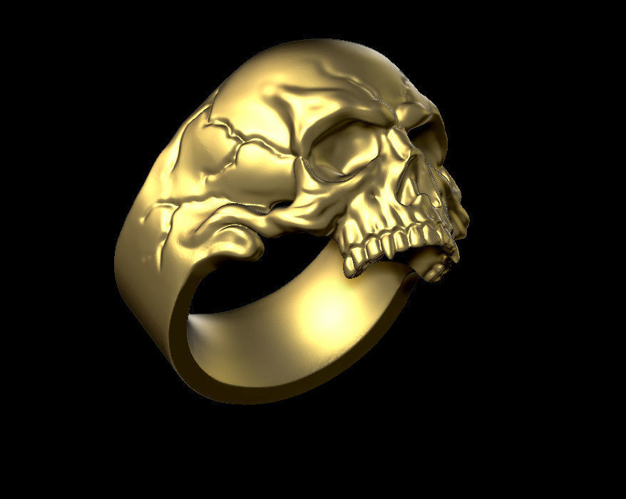 skull ring  3D print model_2