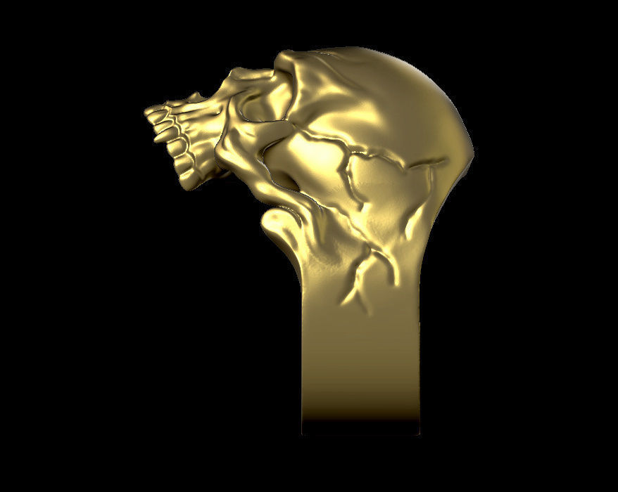skull ring  3D print model_4