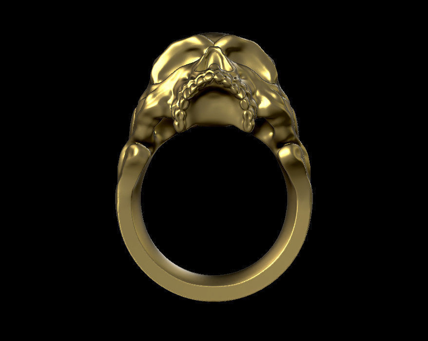 skull ring  3D print model_7