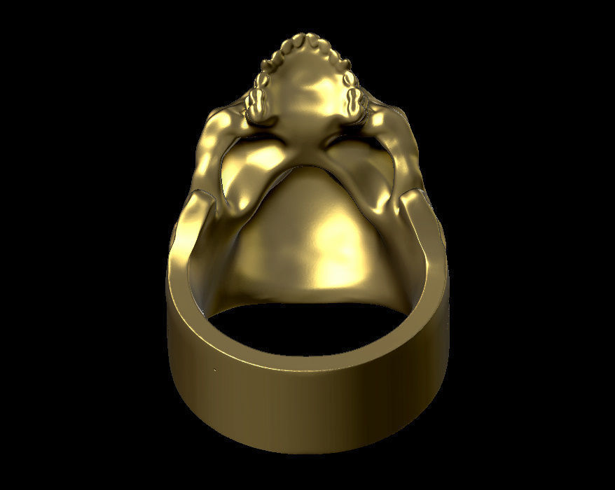 skull ring  3D print model_8