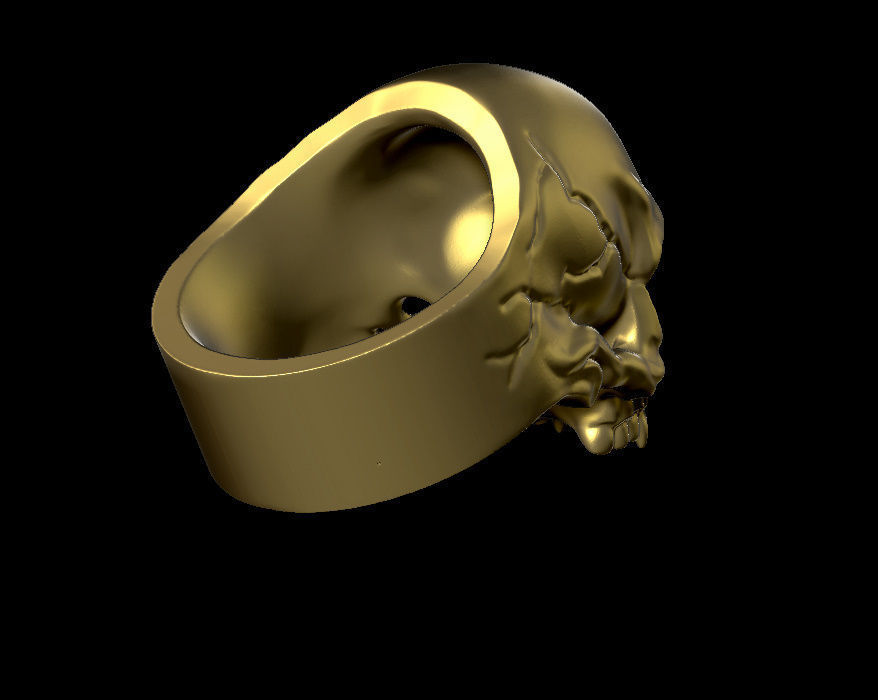 skull ring  3D print model_5