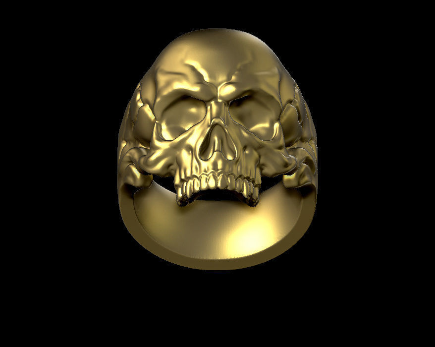 skull ring  3D print model_1