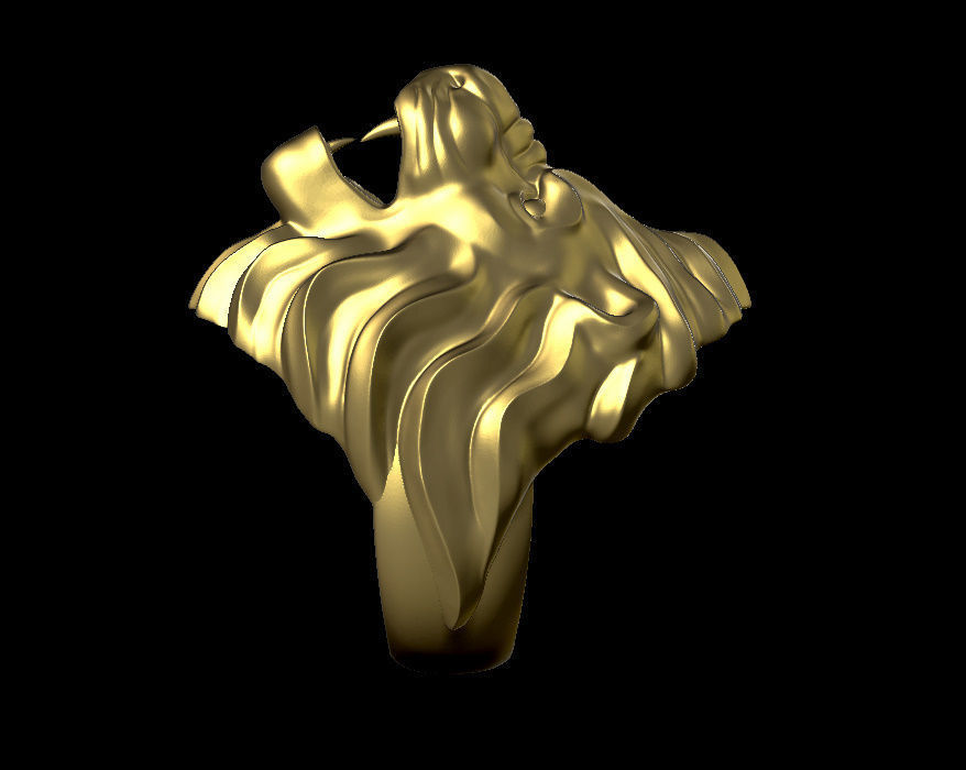 lion ring 3D print model_3
