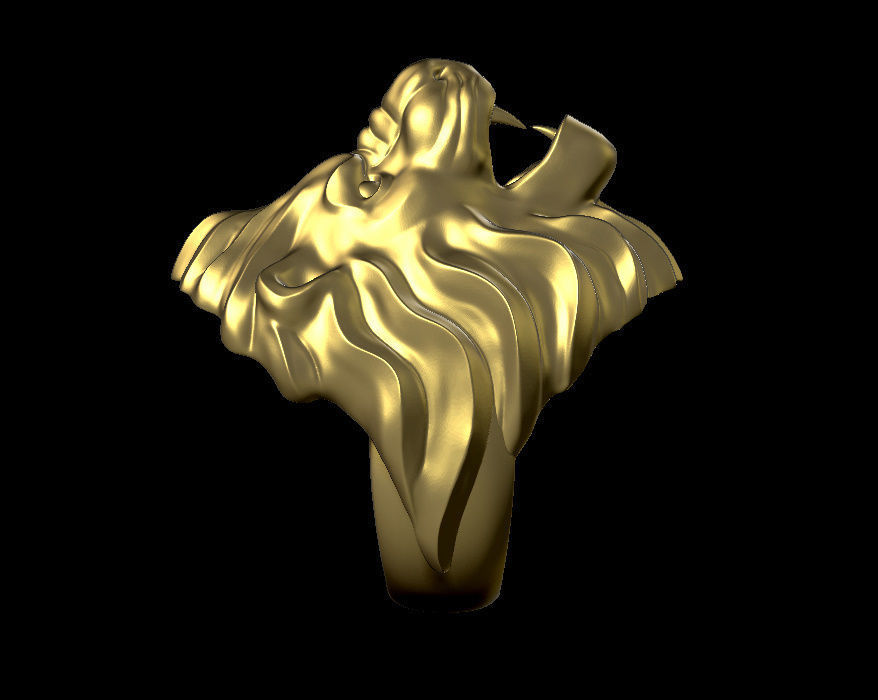 lion ring 3D print model_4