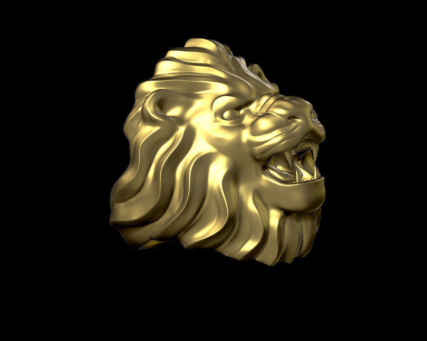 lion ring 3D print model_1