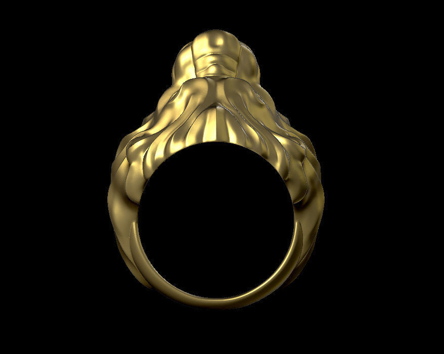 lion ring 3D print model_5