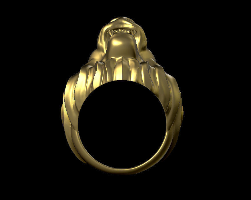 lion ring 3D print model_2