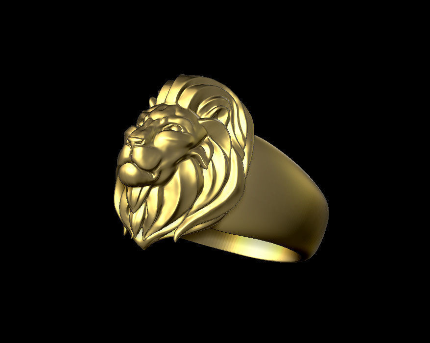 lion rings 3D print model_3
