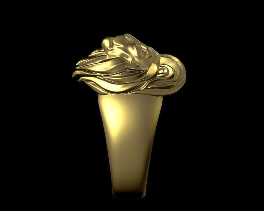 lion rings 3D print model_6