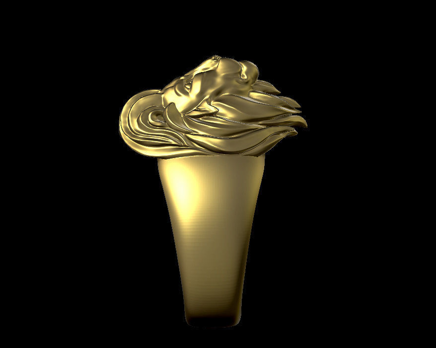 lion rings 3D print model_5