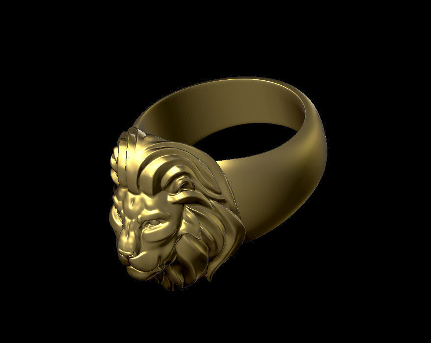 lion rings 3D print model_7