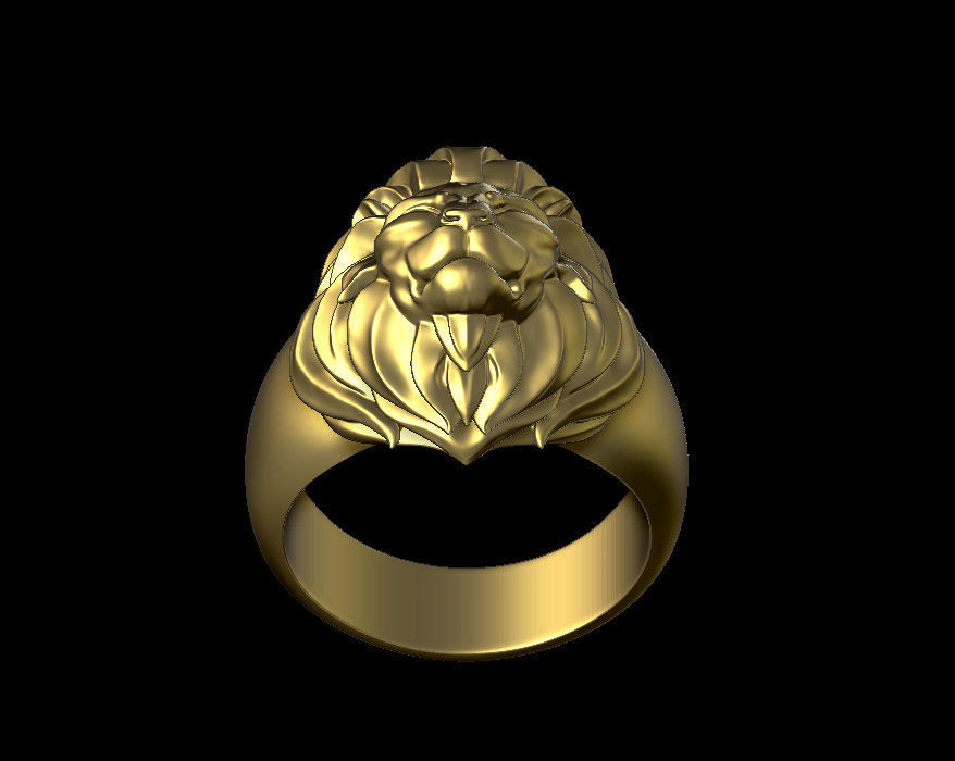 lion rings 3D print model_1