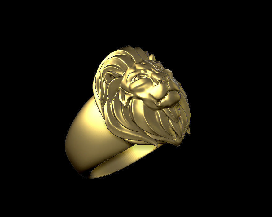 lion rings 3D print model_2