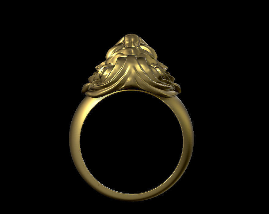 lion rings 3D print model_4