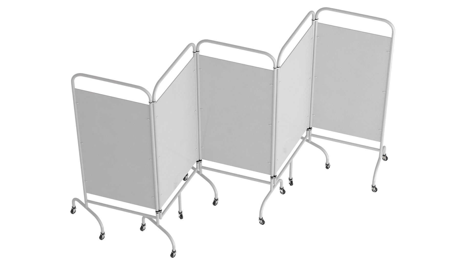 Mobile Folding Hospital Privacy Screen 02 3D model_3